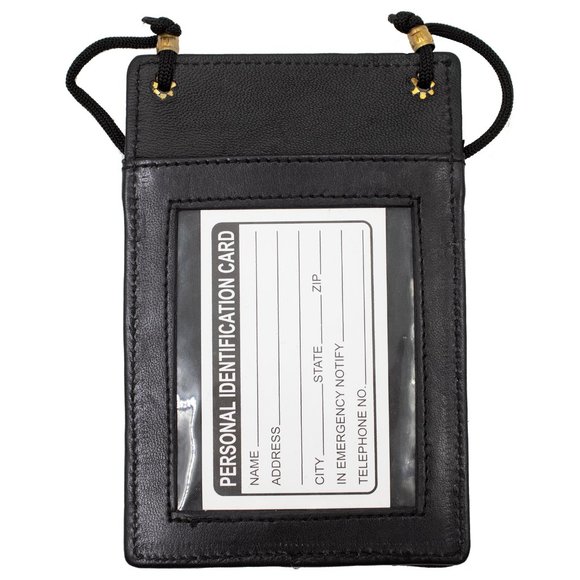 Genuine Leather ID Holder, Black - Picture 2 of 7